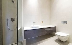 Meubles de salle AS design, Meubles de salle de bains avec le systme modulaire, des formes de base, diffrentes finitions, portes  fermeture magntique
