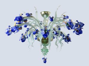 IRIS PL, Plafonnier floral en verre souffl de Murano