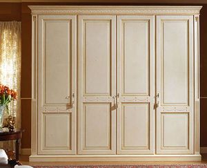Aries armoire, Armoire laque de luxe avec 4 portes, panneaux de bois