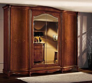 Roma cabinet avec des portes incurves, Cabinet en bois avec portes courbes, dans un style luxueux classique