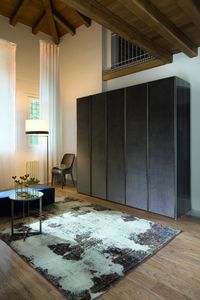 ELYSEE armoire version Tissu, Armoire en bois avec des cadres en mtal, recouvert de tissu