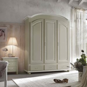 Tendenze TENDENZE3210-A, Armoire 3 portes 2 tiroirs, amovible avec chapeau en forme