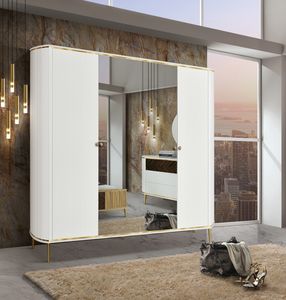 Art. E137 Millerighe armoire, Armoire  dcor nervur et 2 portes miroir