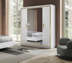 Gold armoire  portes battantes, Armoire laque au design moderne