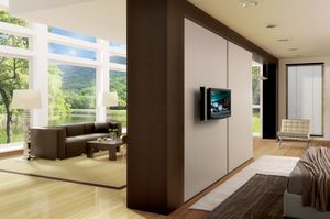 TV System Armoire coplanaire, Armoire avec compartiment pivotant pour vitrine et tv