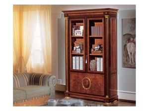 IMPERO / Bookcase with 2 doors, Bibliothque en frne ronce, style classique de luxe