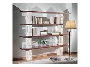 Gaia Bookcase, Bibliothque modulaire en pierre, tagres en verre ou en bois