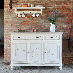 Casa Shabby Chic SHABBY1210, Buffet 3 portes, style shabby chic, avec pieds tourns