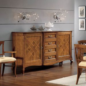 Corinto CORINH007, Buffet avec 2 portes en pierre de taille marquete