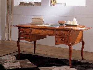 Art. H841 BUREAU AVEC AILES, Bureau avec extensions latrales, luxe classique