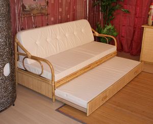 Canap-lit Giunco, Canap-lit avec structure en canne, style ethnique