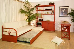 Canap-lit Milano, Canap-lit en rotin avec filet amovible