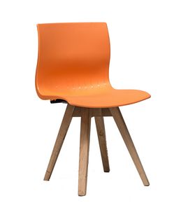 WEBBY 333P, Chaise en bois avec coque en nylon