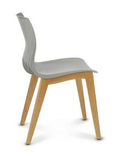 WEBBY 345, Chaise en plastique et bois
