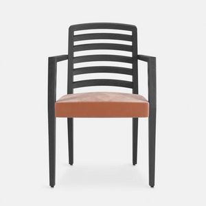 Astra 710-715 P fauteuil, Chaise avec accoudoirs avec dossier en bois  motif horizontal