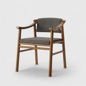 Haiku fauteuil rembourr, Chaise avec accoudoirs, en bois de frne, rembourre