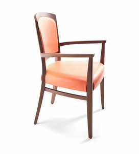 Tiffany 1 P, Chaise avec accoudoirs, en bois avec revtement personnalisable
