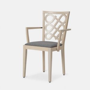 Venere 135 P fauteuil, Chaise en bois avec accoudoirs et dossier original
