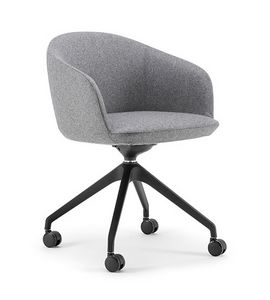 Milos 08, Fauteuil enveloppant, sur roulettes