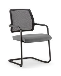 Kos Air 01 BK, Chaise de bureau client avec structure en mtal finition noire