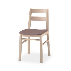 Alba, Chaise en bois de htre, assise rembourre