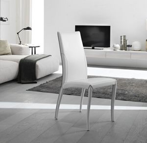 Amos, Chaise lgante, entirement tapiss en cuir, pour salle  manger