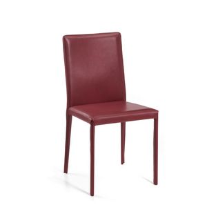 Anemone low, Chaise de salle  manger classique, en cuir, pour le salon