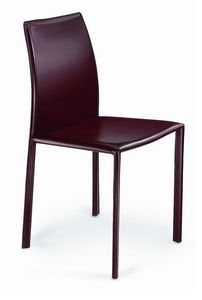 ATHENA 397, Chaise entirement recouvert de cuir, pour les restaurants
