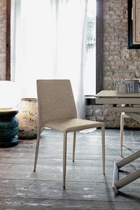NIZZA SE603, Chaise moderne recouvert de cuir pour les cuisines et bars