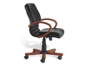 Digital Wood 02, Chaise excutif, base en bois, pour le bureau