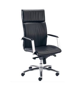 Iris H 507, Chaise de bureau avec dossier haut, revtement en cuir