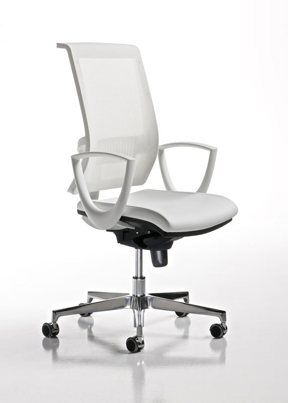 Chaise de bureau ergonomique pivotante avec roues et accoudoirs