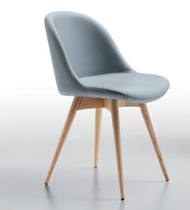 Sonny LG, Chaise en bois, sige recouvert de cuir ou de tissu