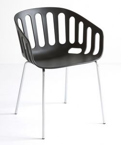 Basket Chair NA, Chaise avec base en mtal, sige de techno polymre