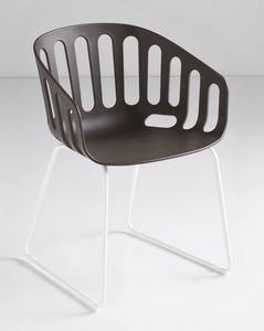Basket Chair ST, Chaise avec base en mtal traneau, dbourser polymre