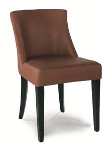 DALLAS S, Chaise rembourre avec structure en bois verni