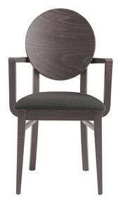 PL 49/W, Chaise en bois peinte avec accoudoirs