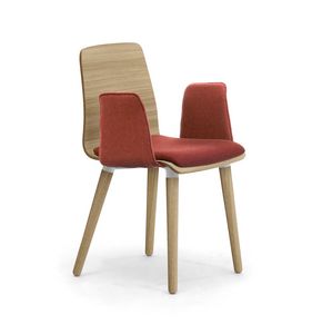 Zerosedici Wood 4GL, Chaise en bois avec accoudoirs rembourrs et sige