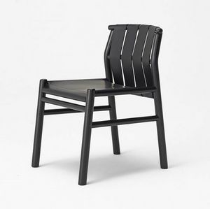 Haiku chaise en cuir, Chaise en bois avec assise et dossier en cuir