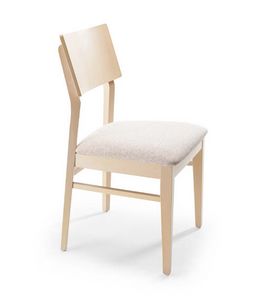 Flo, Chaise en bois avec assise rembourre