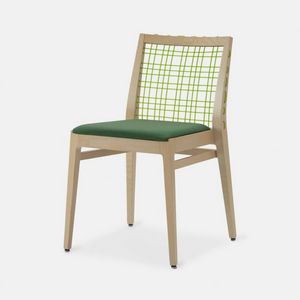 Maxine chaise, Chaise en bois avec dossier tress en PVC color