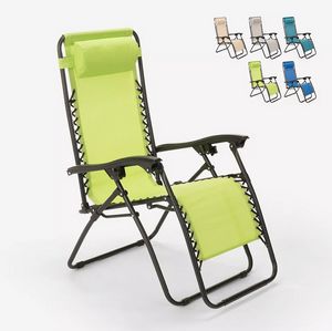 Chaise longue de plage et jardin pliante multi-positions Emily Zero Gravity EM6010TEX, Transat pliant multi-positions