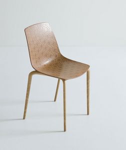Alhambra Eco cod. 92/NAECO, Chaises avec coque en plastique cadre en bois, composite