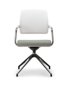 Kos White Air 04, Chaise pivotante pour environnements de bureau et de runion