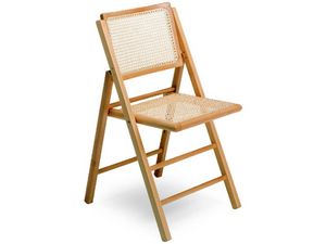 105, Chaise avec pliage structure en bois et canne htre