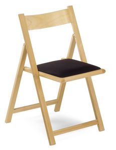 193, Chaise pliante en bois de htre, assise rembourre, pour les crmonies