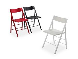 Pocket plastic, Polyvalent chaise pliante, structure en mtal, assise et dossier en polypropylne color