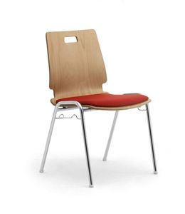 Cristallo 0662LE, Chaise en bois et en mtal pour salles d'attente et bureaux