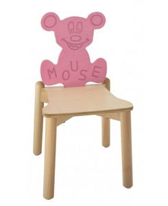 ANIMALANDIA - Mouse, Chaise empilable en htre et le bouleau, pour les aires de jeux