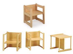 DIXI, Chaise polyvalente, en bois de htre, pour les enfants